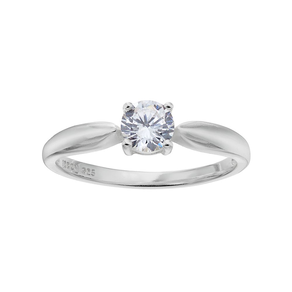 Promise Ring - Sterling Silver Cubic Zirconia Solitaire Ring 2