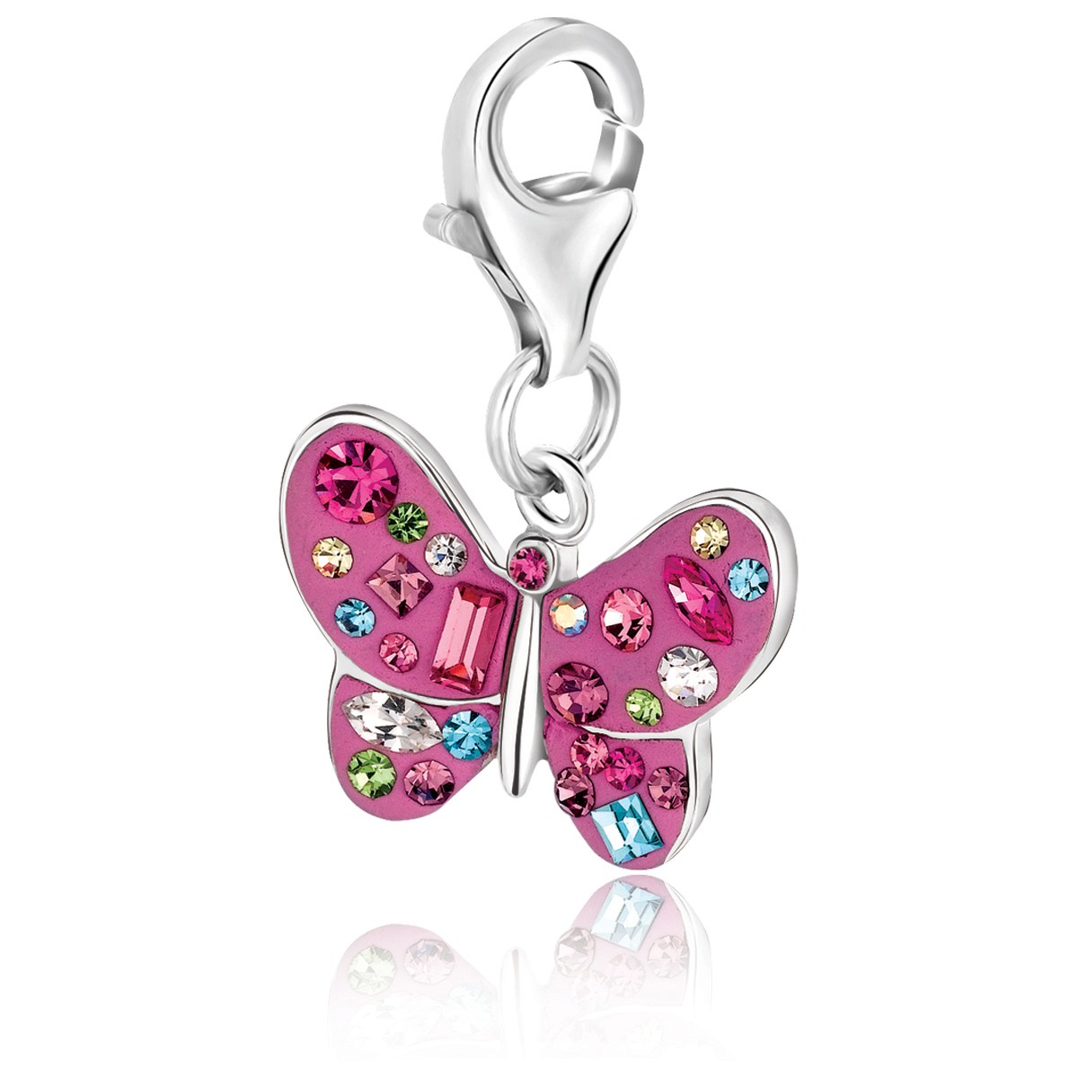 Butterfly Crystal Charm in Sterling Silver