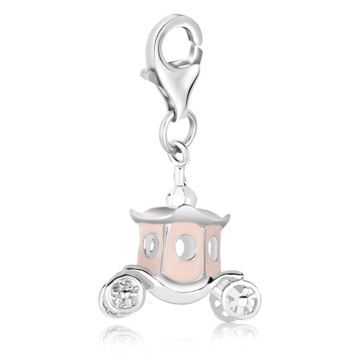 Carriage Enameled Charm in Sterling Silver
